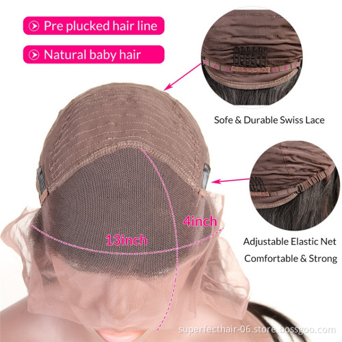 Human Hair Lace Frontal  Wigs Short Straight Bob For Black Women #27 #99J #1B Color Brazilian Remy Pre Plucked Lace Front Wig